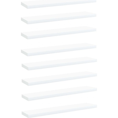 vidaXL Рафтове за етажерка, 8 бр, бели, 40x10x1, 5 см, ПДЧ (805123)