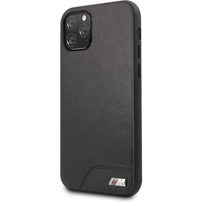 BMW M Collection Smooth PU Hard Case - кожен кейс за iPhone 12, iPhone 12 Pro (черен)
