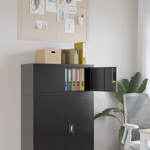 vidaXL Шкаф за папки черен 90x40x40 см стомана (339718)