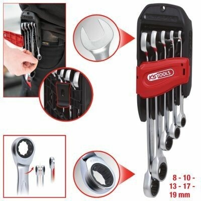 KS Tools Sada očkoplochých ráčnových klíčů 503.4255