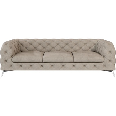 ROPEZ Сиво-бежов кадифен диван 243 cm Chelsea - Ropez (Chelsea Sofa 3os. Riviera 16 Srebrne)