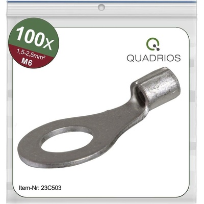 Quadrios 23C503 guľaté káblové oko Prierez=2.5 mm² Ø otvoru=6.5 mm neizolované 100 ks