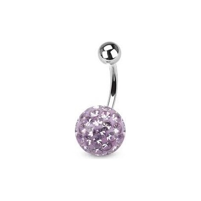 S4U Piercing do pupíku s kamínky Crystals From Swarovski VIOLET (1,6 x 10 mm) BS01015VI-10