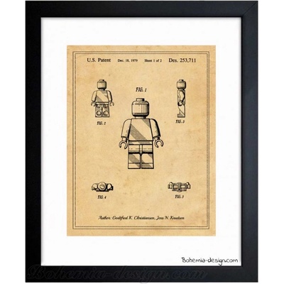 Ilustrace hračka panáček stavebnice 1979 -1 / 30x40 cm
