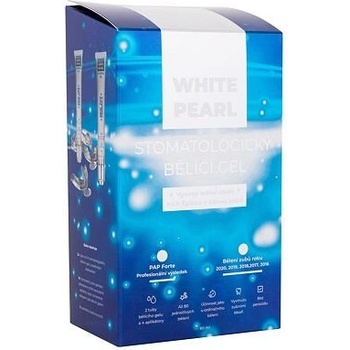 White Pearl PAP Dental Whitening Gel sada bělicí gel s dávkovačem 2 x 40 ml + tvarovatelný aplikátor 4 ks