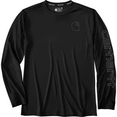 Carhartt WIP Мъжка блуза с дълъг ръкав Carhartt Force Sun Defender Relaxed L/S Logo Longsleeve - Black (216-8571-0211)