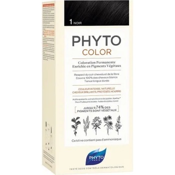Image 1 of PHYTO Безамонячна боя за коса 1 Черен, Phyto Phytocolor Coloration Permanente 1 Noir 50ml