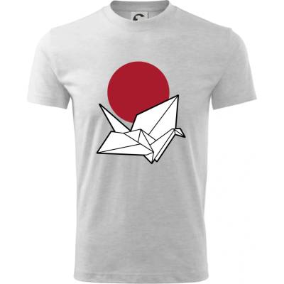 Japan culture origami tričko detské svetlosivý melír