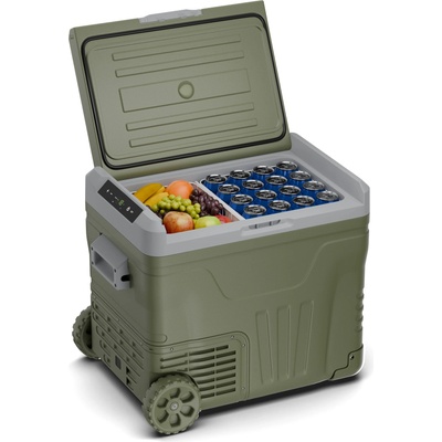 Klarstein Охладител с компресор PolarForce 50L| LCD панел, осветление, офроуд, защита на батерията, 12V/230V (ICE4-PortFridge50-GN) (ICE4-PortFridge50-GN)