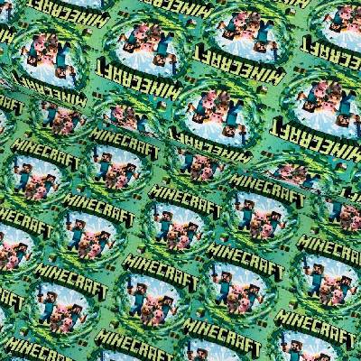Softshell digital 280g - Minecraft na zeleném