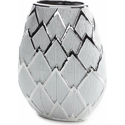 EUROFIRANY KERAMICKÁ VÁZA SAELA 25X11X34 CM STRIEBORNÁ