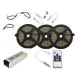  Комплект 15 m LED лента RGB с RF контролер, 10 A захранване , усилватели + подарък конектори (1160)