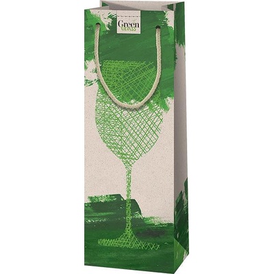Cardex Екологична подаръчна торбичка от трева, Еко зелена, За бутилка,
