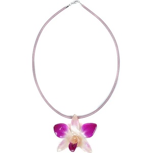 Dannyra Колие с истинска орхидея и копринена верижка модел 13 Dannyra Jewels