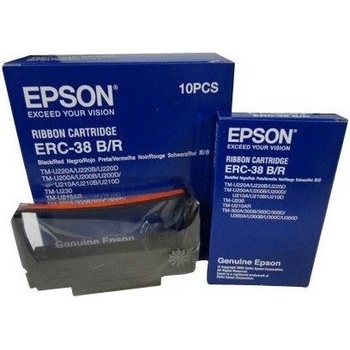 Epson ERC 38 C43S015376, червено-черно, оригинална боядисваща лента (C43S015376)