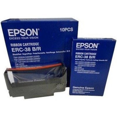 Epson ERC 38 C43S015376, червено-черно, оригинална боядисваща лента (C43S015376)