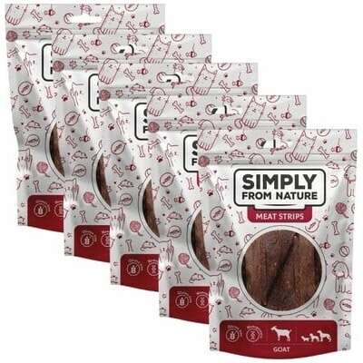 SIMPLY FROM NATURE Meat Strips Kozie stripsy pre psov 5x 80 g