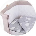 Chipolino Бебешки спален комплект за мини кошара Chipolino - Облаче, Сив (KOSCLOSET012GC)