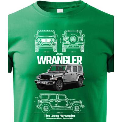 Dětské tričko Jeep Wrangler Zelená Velikost Canvas Bezvatriko.cz 2324