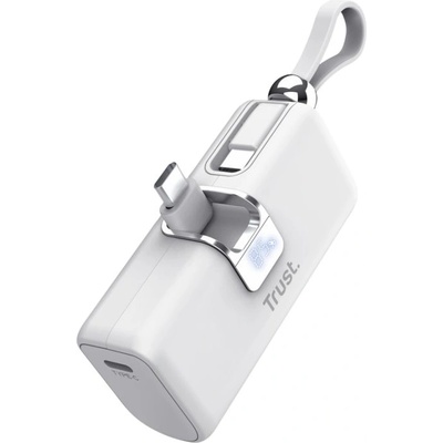 Външна батерия TRUST Pacto 5000 mAh Pocket Powerbank White (26105)