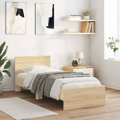zahrada-XL 838626 Postel bez matrace s čelem dub sonoma