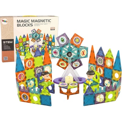 Lean Toys Magnetické stavebné bloky 3D ruské koleso 155 ks