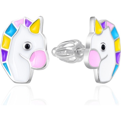 AGATO Něžné dívčí náušnice s barevnými jednorožci AGT-ED007S