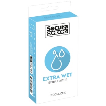 Secura Extra Wet - допълнително смазани презервативи (12 бр. )