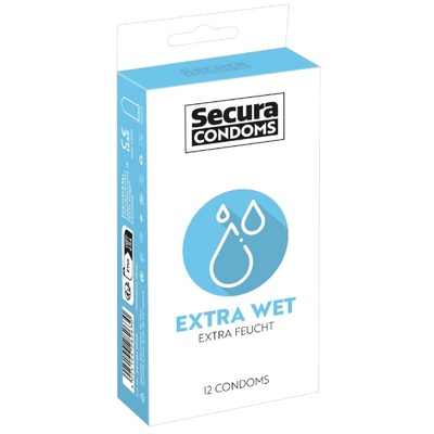 Secura Extra Wet - допълнително смазани презервативи (12 бр. )