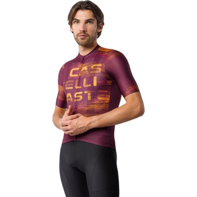 Castelli Stratus Logo jersey Deep bordeaux/ Winter sky