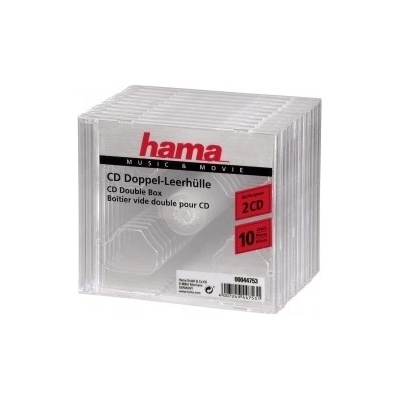 Hama CD obal Standard Double, 10 ks, priehľadný - HAMA 44753