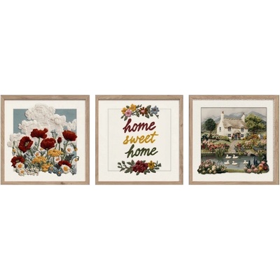 Styler Картини в комплект 3 бр. 30x30 cm Sweet Home - Styler (OB-22823)