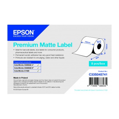 Epson Premium Matte Label Cont.R, 102mm x 60m C33S045741