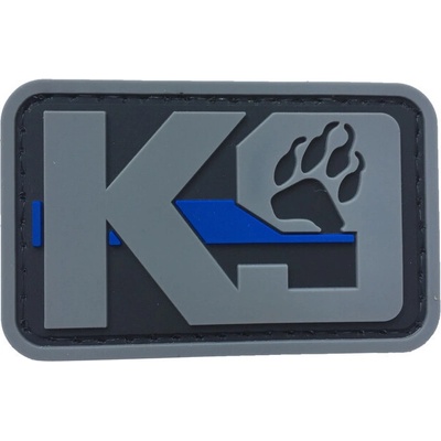 WARAGOD K9 Paw PVC nášivka, čierno sivá