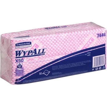 Wypall Kimberly-Clark Кърпа WypAll X50 7444, 41.8 х 24.7 cm, червена, 50 броя