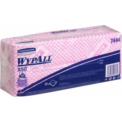 Wypall Kimberly-Clark Кърпа WypAll X50 7444, 41.8 х 24.7 cm, червена, 50 броя