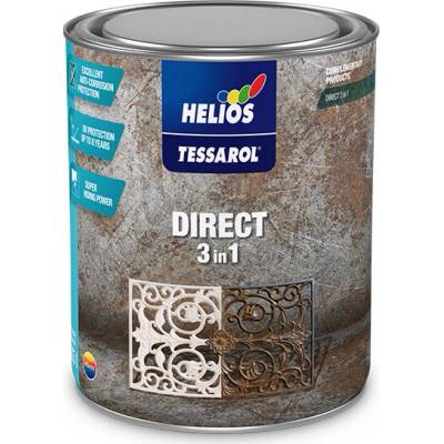 Tessarol Direct 3in1 antikorozní barva na kov 2,5L světle šedá RAL 9006