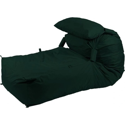 Pufrelax Пуф легло и декоративна възглавница Yoga XL, мемори микс, водоустойчив, Тъмно Зелен