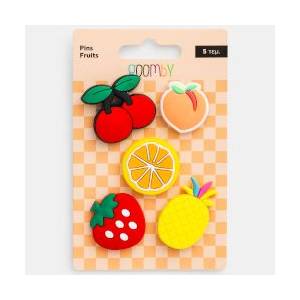 Goomby Значки за силиконов несесер и бележник Fruits 5 броя