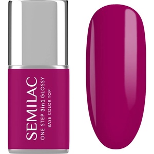 Semilac One Step 3in1 Glossy гел лак за нокти цвят 595 Bright Purple 7ml