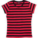 Mantis Dámske pásikavé tričko Čierna červená