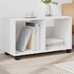 vidaXL Подвижен шкаф, бял, 72x33x42, 5 см, инженерно дърво (853137)