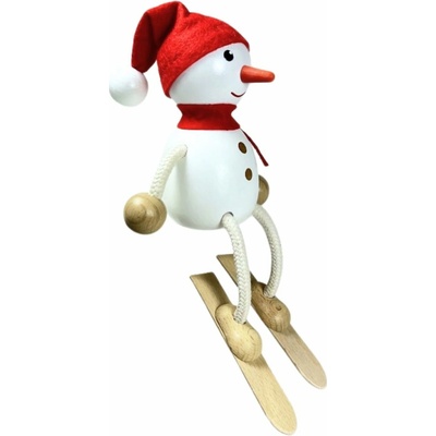 Krokido Sněhulák na lyžích - dřevěná figurka