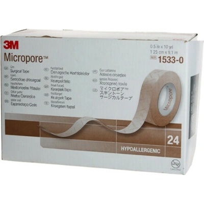 3M Micropore náplasť hnedá cievka zo špeciálneho papiera 1,25 cm x 9,1 m 1 x 24 ks