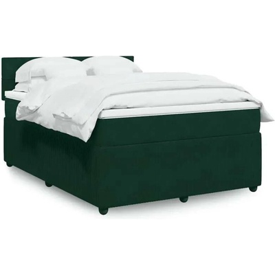 vidaXL 11461.3287785 Boxspring postel s matrací tmavě zelená samet