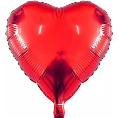 PartyDeco Fóliový balón Srdce biele 45 cm