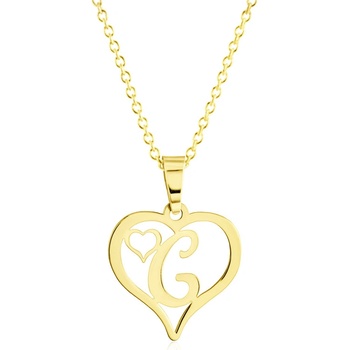 Gemmax Zlatý řetízek s písmenkem C - srdíčko GLSYN-17211-36261