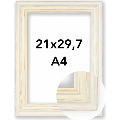 Fotorámeček Vermont Rozměr: A4 - 21 x 29,7 cm, Barva: Bílá, Typ zasklení: Plexi