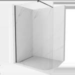Mexen Kioto-R заоблена преграда за душ Walk-in 100 x 200 см, прозрачна 8 мм, черна - 800-100-101-70-06 (800-100-101-70-06)
