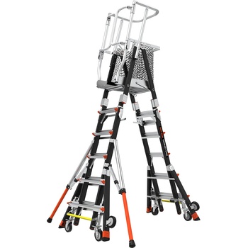Little Giant Ladder Телескопична стълба от фибростъкло с предпазен кош compact cage - работна височина 4.90 метра (19506-244)